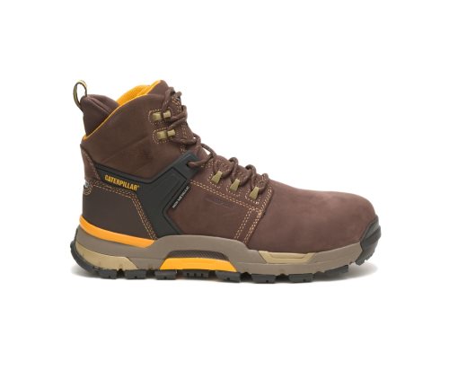 Botas De Trabajo Caterpillar CAT EDGE Waterproof Nano Puntera Hombre Cafe | Argentina GJYAD-1830