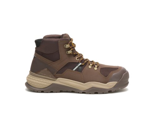 Botas De Trabajo Caterpillar Provoke Mid Waterproof Alloy Puntera Hombre Chocolate | Argentina RPHN